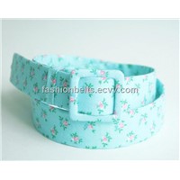 floral print and turquoise belt, womens cotton fabric belt