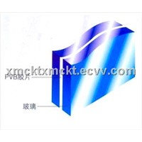 heat strengthened laminated glass wtih colour pvb film
