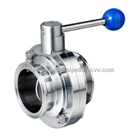 manual sanitary clamped butterfly valve