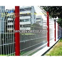 welded wire mesh panel fence installa in the garden