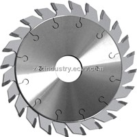 Adjustable scoring saw blades