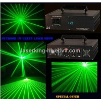 Single green powerful  1watt analog  with 35kpps animation laser light