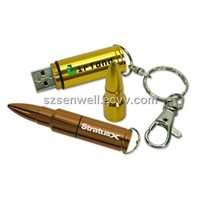 Long Bullet Shape Metal USB Flash Memory Drive-m16