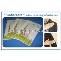''Purifier card'' a dust removing adhesive card