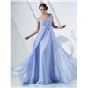 A-line One Shoulder Floor-length Chiffon cheap prom dresses
