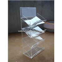 Clear Plastic 4Tiers Magazine Rack, Magazine 4 Tier 8 A4 Brochure Display Stand