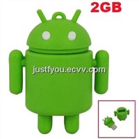 Customized PVC Cartoon 512M/1G/2G/4G Android Robot USB Disk Flash Memory