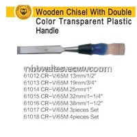 Wooden Chisel With Double Color Transparent Plastic Handle