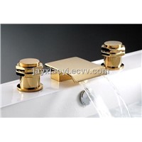 3 pieces widespread bathroom basin faucet NEW WATERFALL SINK SQUARE FAUCET