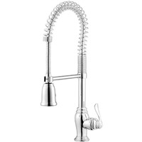 Chrome finish pull out kitchen spray spring faucet