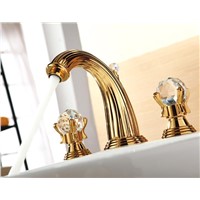 basin waterfall faucet 8 inch Widespread Bathroom Sink Faucet crystal handles faucet