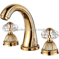 basin waterfall faucet Widespread Bathroom Sink Faucet crystal handles faucet