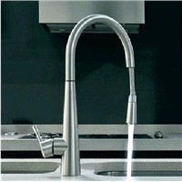 brushed nickel stain nickel finish pull out kitchen spray faucet