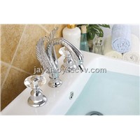 chrome Clour crystal handles swan SINK faucet widespread sink lavtory swan faucet