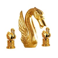 gold pvd swan handles swan sink faucet widespread lavtory basin faucet tap