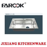 rextangular stainless steel sink with knife rest