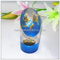 Hot Sales! Clear Cylinder Oil Barrel Paperweight for Promotion/Gift