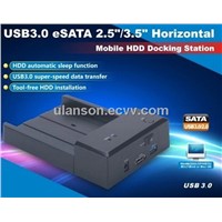 2.5&amp;quot;/3.5&amp;quot; Horizontal USB3.0  SATA HDD Docking+ESATA Port