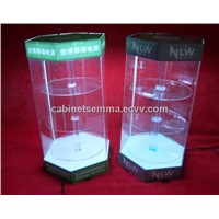 3 Layers Rotating Display Case With LED Lighting Acrylic Display Showcase D4R-112