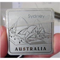 Aluminum sticker, embossed metal logo, Glazed aluminum sticker, Metal sticker