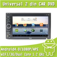 Double Din Car DVD Player video Stereo with Android4.0 GPS Navigation 1G DDR 8G Card Freeshiping