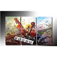 Handmade Oil Painting Music On Canvas Wall Art For Home Decoration