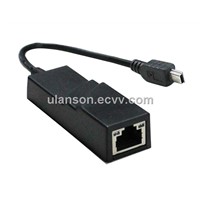 MINI USB 5 Pin to Ethernet RJ45 Lan Network Adapter 100M For Tablet Win7 XP Mac