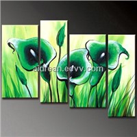 Pure Handmade Lily Flower Oil Painting On Canvas Modern Arts
