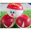 pet toys White tennis ball with red hat