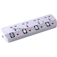 Universal power extension socket with individual switches