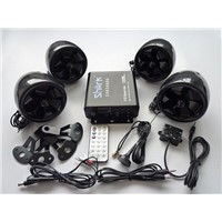 1000 watt 4 ch motorcycle audio system w/ 2 remotes, FM, SD, USB , Bluetooth