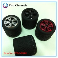 2014 new special design tire shape Stereo bluetooth speaker for mobile phone