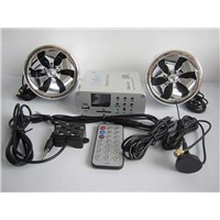 600 watt 2 ch motorcycle audio system w/ 2 remotes, FM, SD, USB , Bluetooth