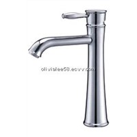 Chromed single lever/handle brass basin faucet