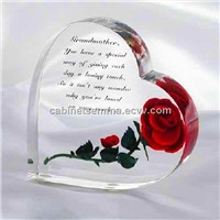 Crystal Acrylic Heart Shape Rose Gift Engraved Christmas Gifts Decorations-Customized inscription