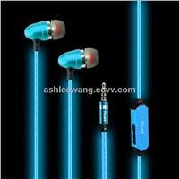 Flashing light earphone