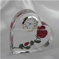 Holiday Gifts Crystal Red Rose Clock Wedding Anniversary Gifts