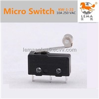Short Metal Hinge Roller Lever Type Micro Switch