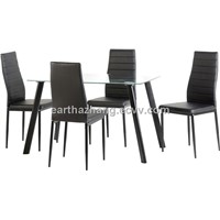 new design hot sell clear glass dining set