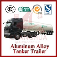 tri-axle aluminum fuel tanker truck trailer from China manufacturer