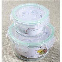 350ML/800ML Round glass lunchbox,glass food container,glass canister