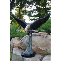 Bald Eagle The Stealth Hunter Bronze gold Silver 30x28&amp;quot;