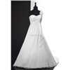 One Shoulder Flower A Line Plus Size Wedding Dress Party Dress ZB-036