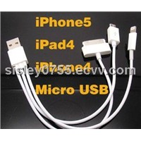 3in1 charging cable for iphone5 iphone4 samsung