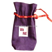 Linen Wine Bag(Km-Wnb0067), Bottle Bag, Jute Bag, Gift Bag, Promotion Packing Bag