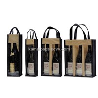Wine Bags(KM-WNB0051), PVC Window Bags, Non-Woven Bags, Gift Bags, Promotion Packing Bags