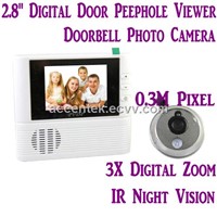 2.8&quot; LCD Digital Door Peephole Viewer Doorbell Photo Camera 3X Zoom W/ IR Night Vision