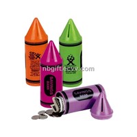 Plastic Crayon Shape Coin Bank