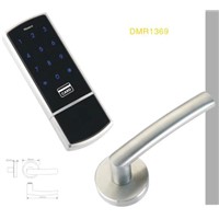 electronic keypad lock with code and card key