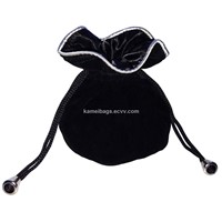 Velvet Pearls Bag (KM-VEB0110), Velvet Bag, Gift Bag, Jewelry Bag, Drawstring Bag